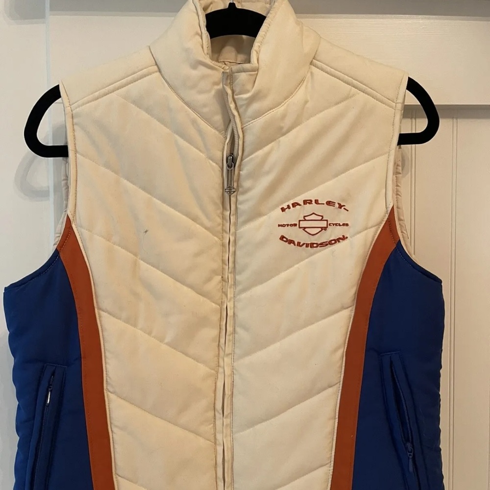 Vintage Harley Davidson Womens Puffer Vest - Small S - EUC